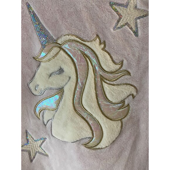 Wonder Nation Girls Pink Plush Long-Sleeve Unicorn Sweatshirt L 10-12 Plus - Picture 5 of 10